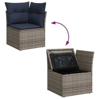 Set Divani da Giardino 6 pz con Cuscini Grigio in Polyrattan | homemem39