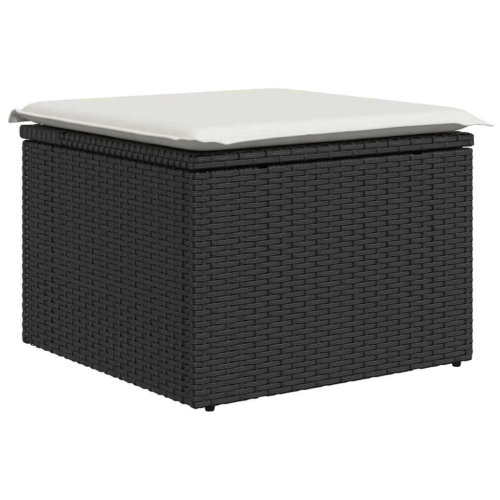 Set Divani da Giardino 9 pz con Cuscini Nero in Polyrattan - homemem39