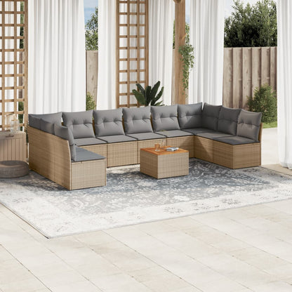 Patio Sofa Set 10-Posti Misto Beige e Grigio Chiaro | homemem39