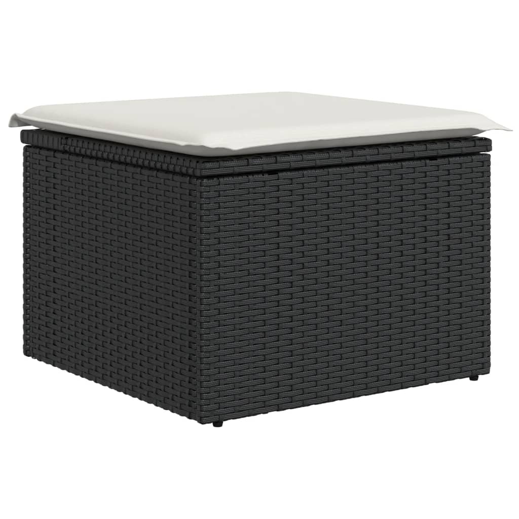 Set Divani da Giardino 10pz con Cuscini in Polyrattan Nero - homemem39