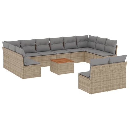 Patio Sofa Set 12-Posti Misto Beige e Grigio Chiaro