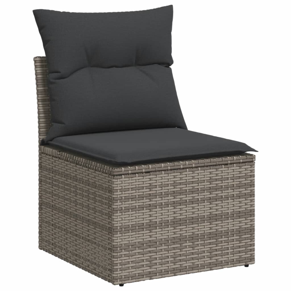 Set Divani da Giardino 14pz con Cuscini in Polyrattan Grigio - homemem39