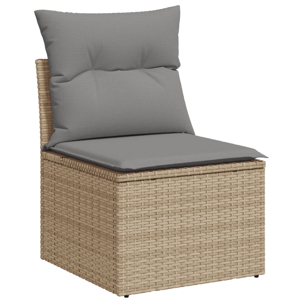 Set Divano da Giardino 14 pz con Cuscini Beige Misto Polyrattan - homemem39