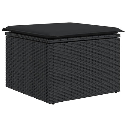 Set Divani da Giardino 10pz con Cuscini in Polyrattan Nero - homemem39