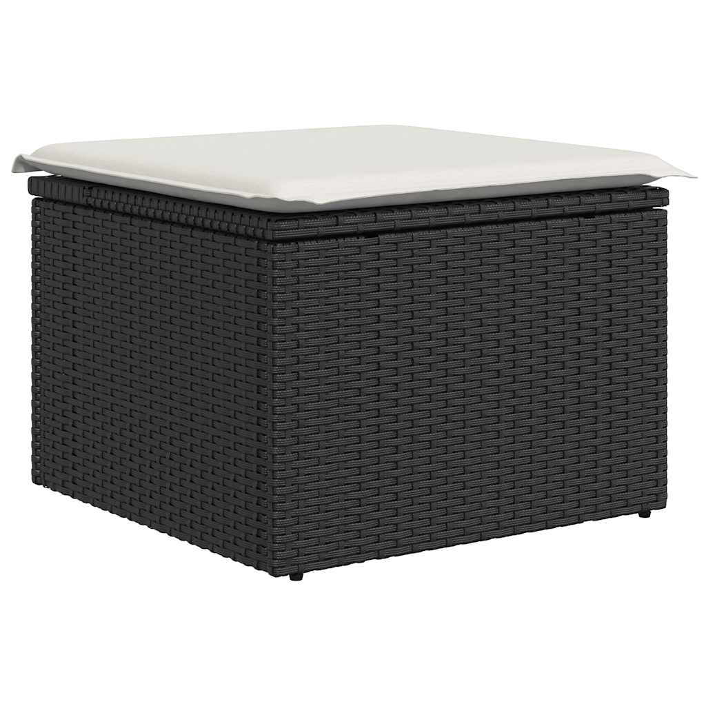 Set Divani da Giardino 10pz con Cuscini in Polyrattan Nero - homemem39