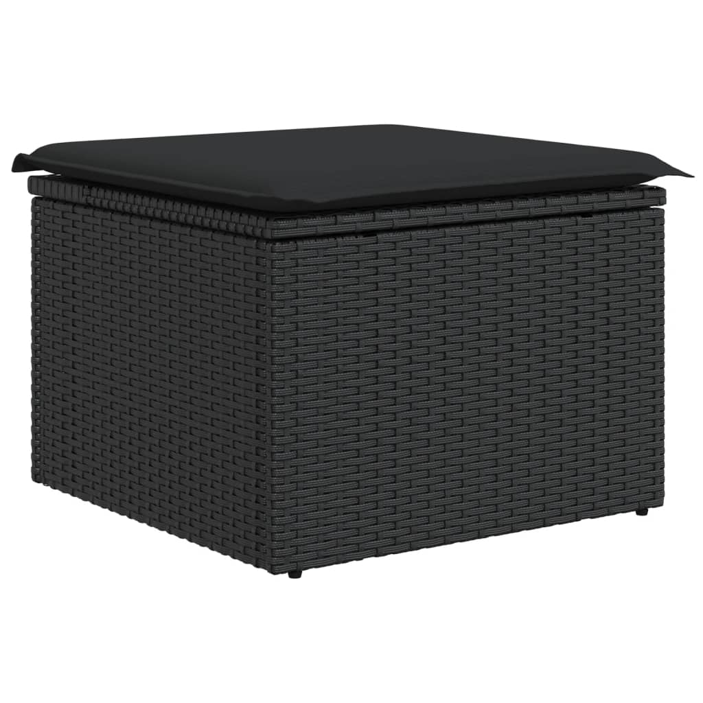 Set Divani da Giardino 11 pz con Cuscini in Polyrattan Nero | homemem39