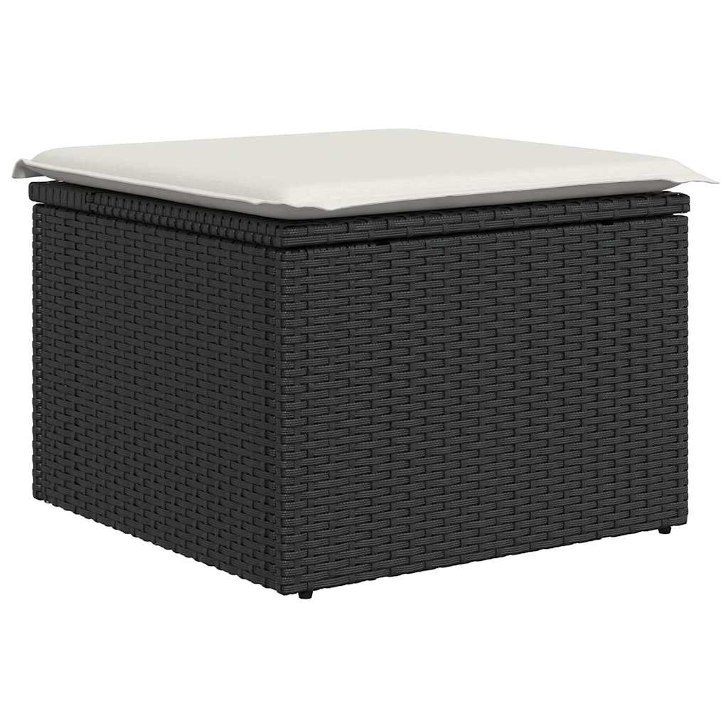 Set Divani da Giardino 11 pz con Cuscini in Polyrattan Nero | homemem39
