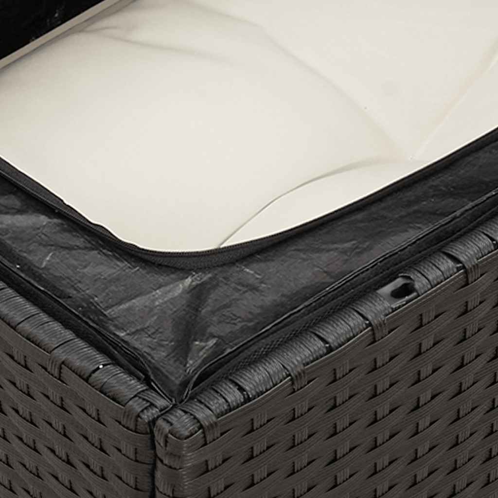 Set Divani da Giardino 11 pz con Cuscini in Polyrattan Nero | homemem39