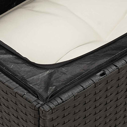 Set Divani da Giardino 11 pz con Cuscini in Polyrattan Nero | homemem39