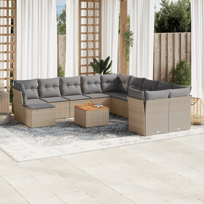 Patio Sofa Set 11-Posti Misto Beige e Grigio Chiaro | homemem39