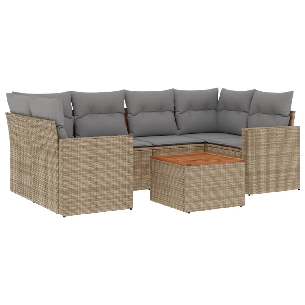 Patio Sofa Set 6-Posti Misto Beige e Grigio Chiaro | homemem39