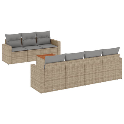 Patio Sofa Set 7-Posti Misto Beige e Grigio Chiaro | homemem39