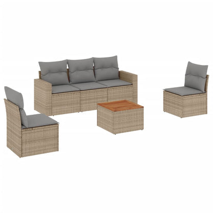 Patio Sofa Set 5-Posti Misto Beige e Grigio Chiaro | homemem39