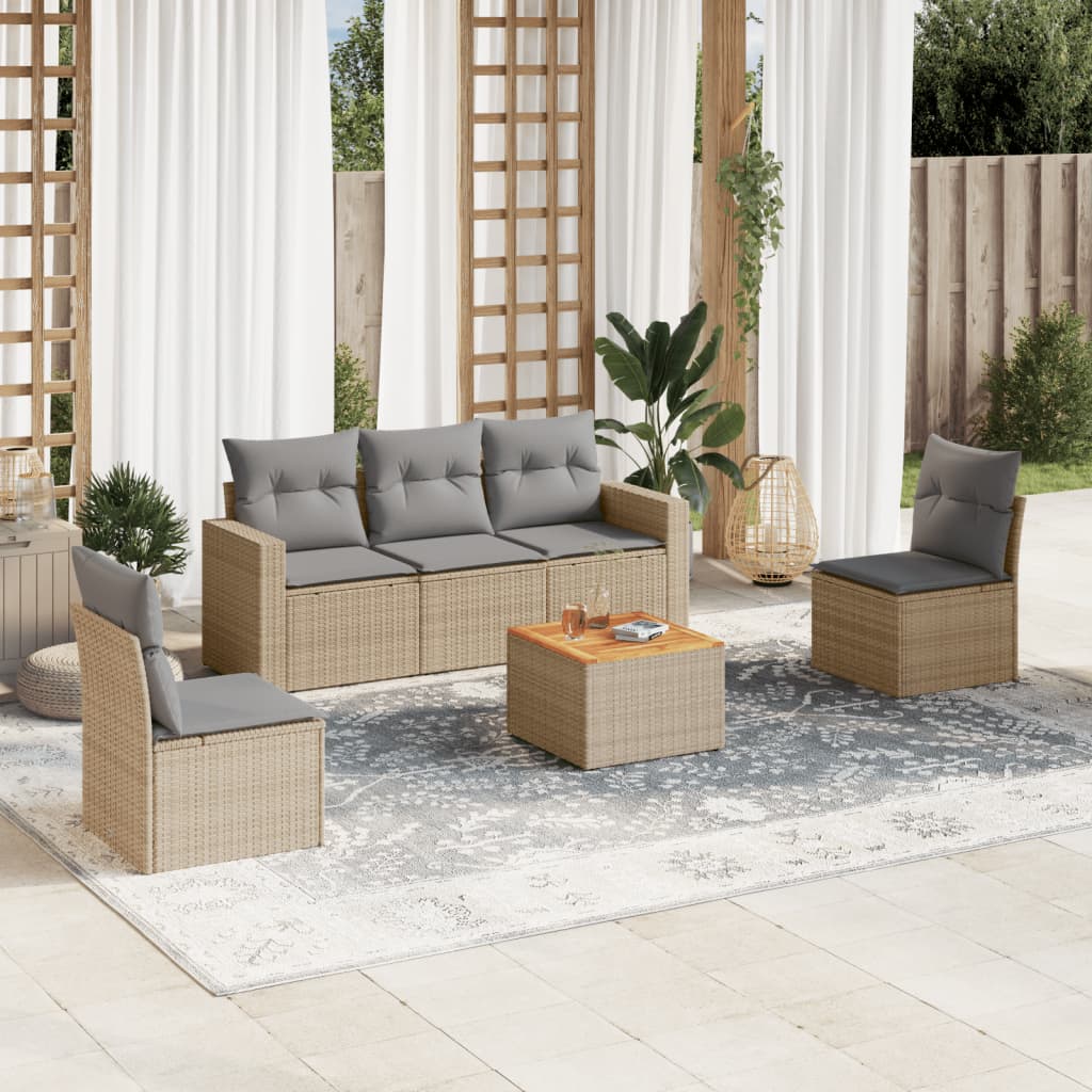 Patio Sofa Set 5-Posti Misto Beige e Grigio Chiaro | homemem39