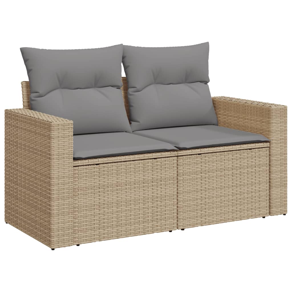 Set Divano da Giardino 7 pz con Cuscini Beige Misto Polyrattan - homemem39