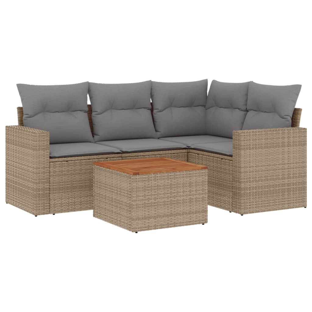 Patio Sofa Set 4-Posti Misto Beige e Grigio Chiaro | homemem39