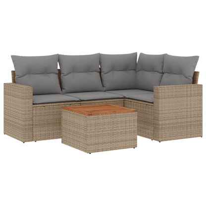 Patio Sofa Set 4-Posti Misto Beige e Grigio Chiaro | homemem39