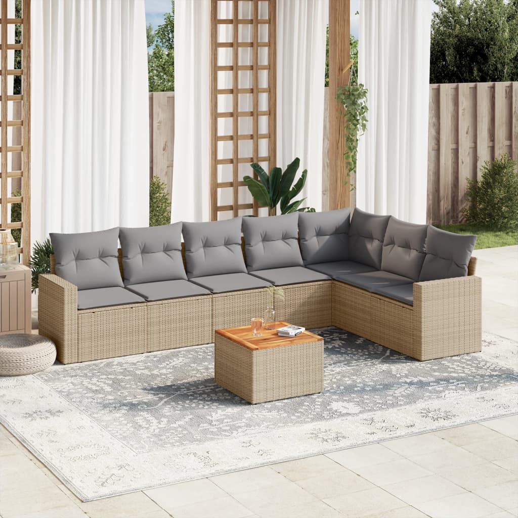 Patio Sofa Set 7-Posti Misto Beige e Grigio Chiaro | homemem39