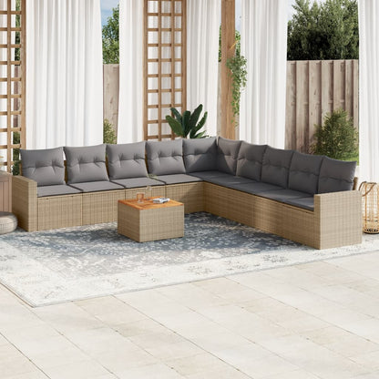 Garden Sofa Set 9-Posti Misto Beige e Grigio Chiaro | homemem39