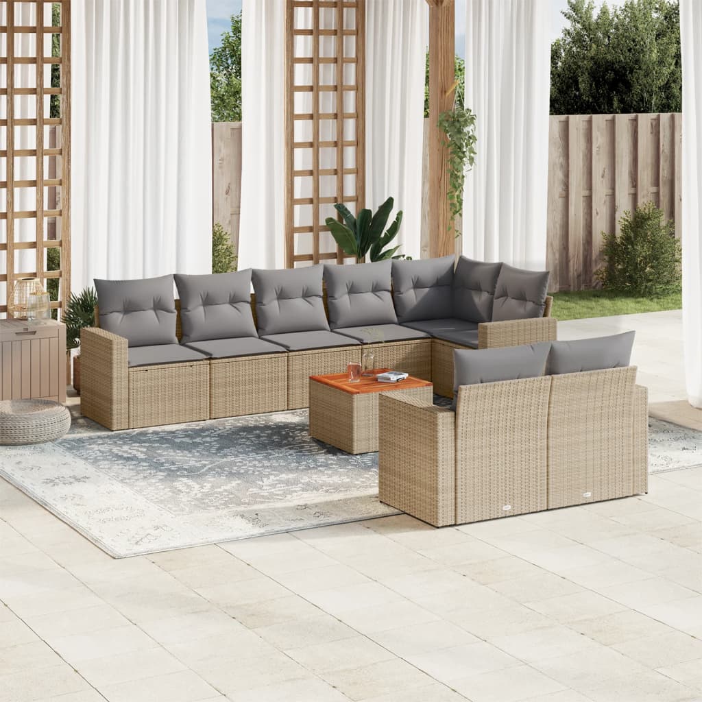Patio Sofa Set 9-Posti Mix beige e grigio | homemem39