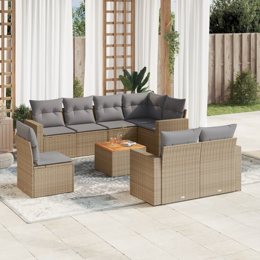 Patio Sofa Set 9-Posti Mix beige e grigio | homemem39