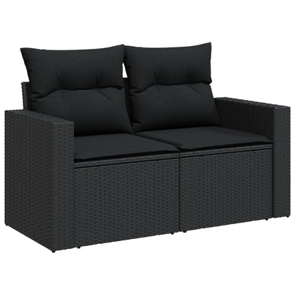 Set Divani da Giardino con Cuscini 7pz Nero Polyrattan - homemem39