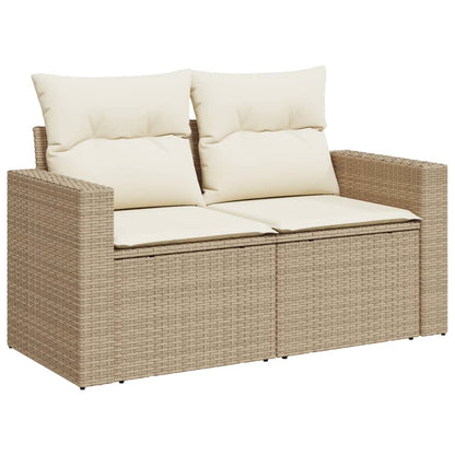 Set Divani da Giardino 7 pz con Cuscini Beige in Polyrattan - homemem39