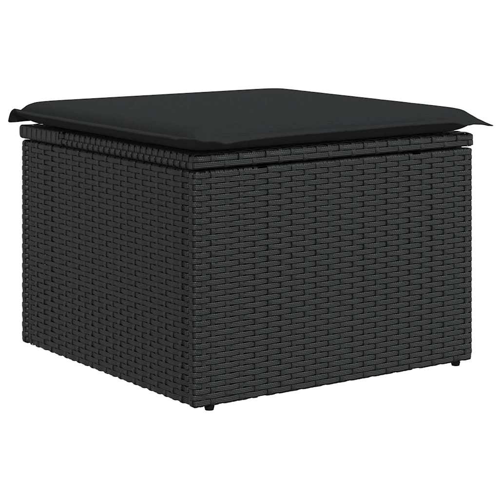 Set Divani da Giardino con Cuscini 7pz Nero Polyrattan | homemem39