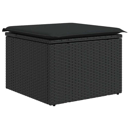 Set Divani da Giardino con Cuscini 7pz Nero Polyrattan | homemem39