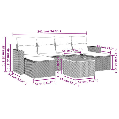 Patio Sofa Set 6-Posti Misto Beige e Grigio Chiaro | homemem39