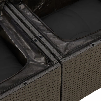 Set Divani da Giardino con Cuscini 8 pz Nero in Polyrattan - homemem39