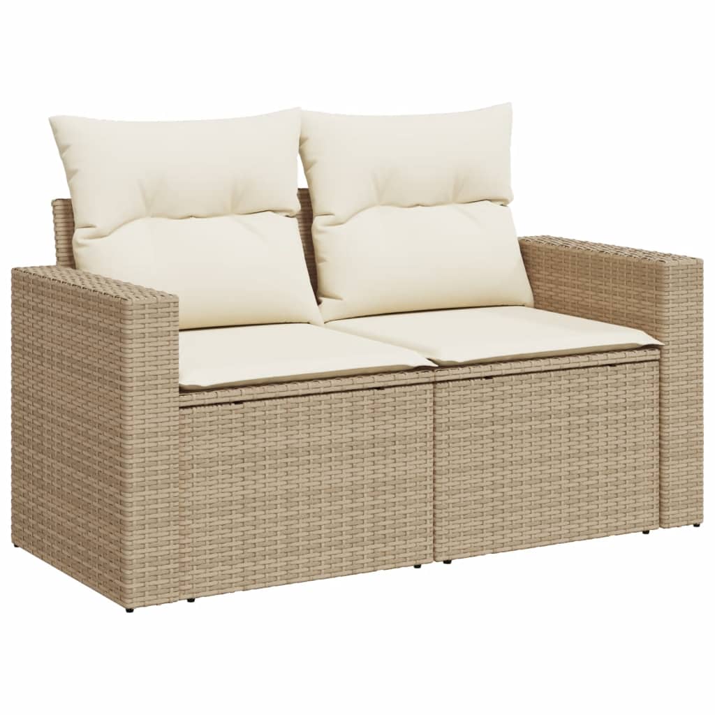 Set Divano da Giardino 8 pz con Cuscini Beige in Polyrattan - homemem39