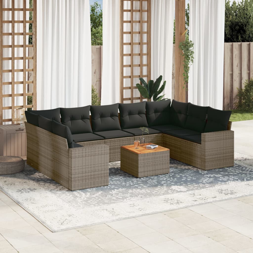 Patio Sofa Set 10-Posti Grey and Dark Grey | homemem39