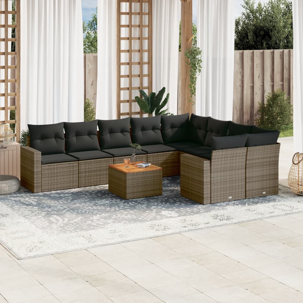 Patio Sofa Set 9-Posti Grey and Dark Grey | homemem39
