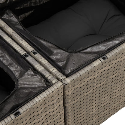 Set Divani da Giardino 11 pz con Cuscini in Polyrattan Grigio | homemem39