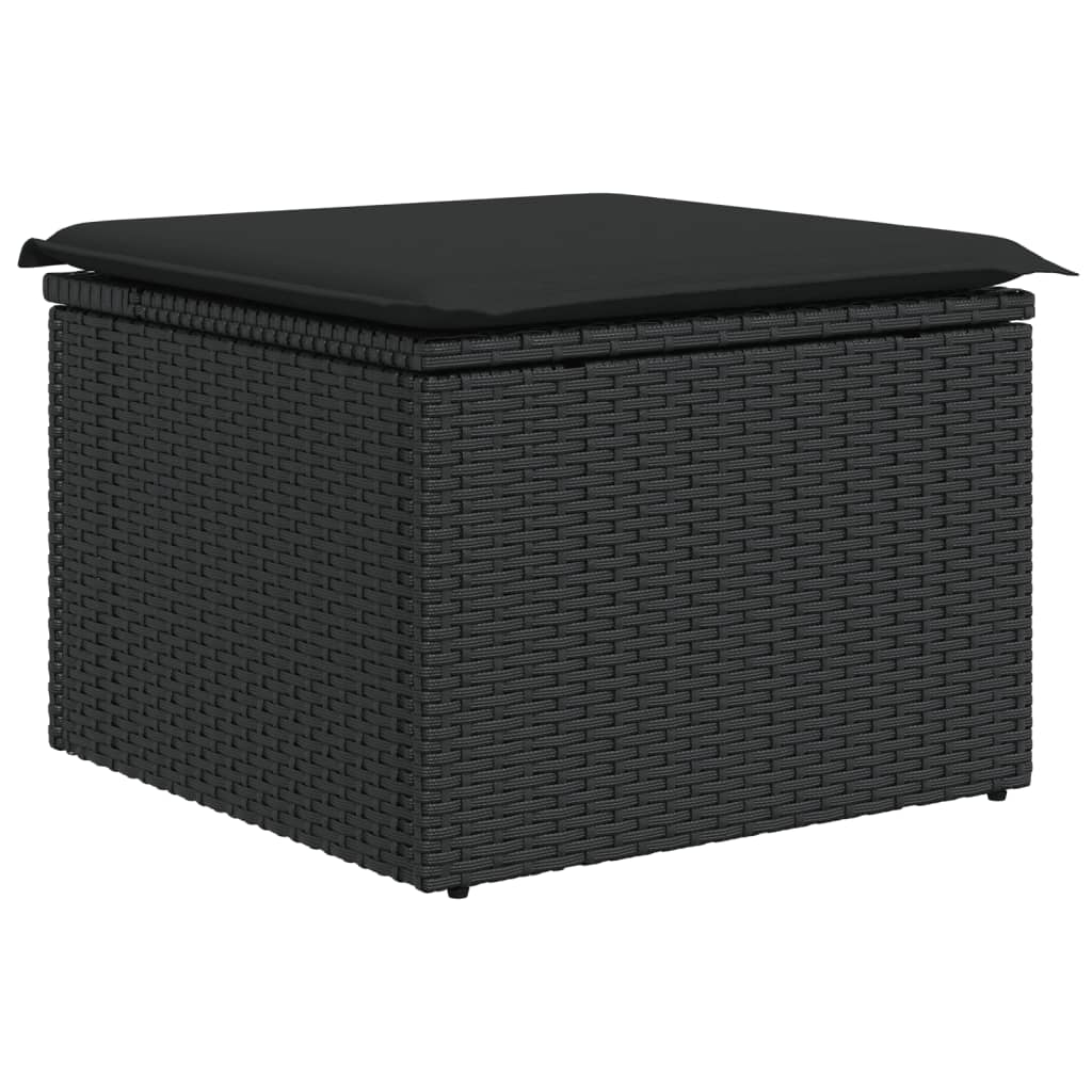 Set Divani da Giardino 10pz con Cuscini in Polyrattan Nero | homemem39