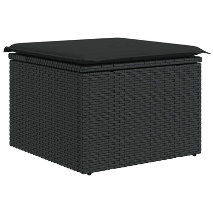 Set Divani da Giardino 10pz con Cuscini in Polyrattan Nero | homemem39