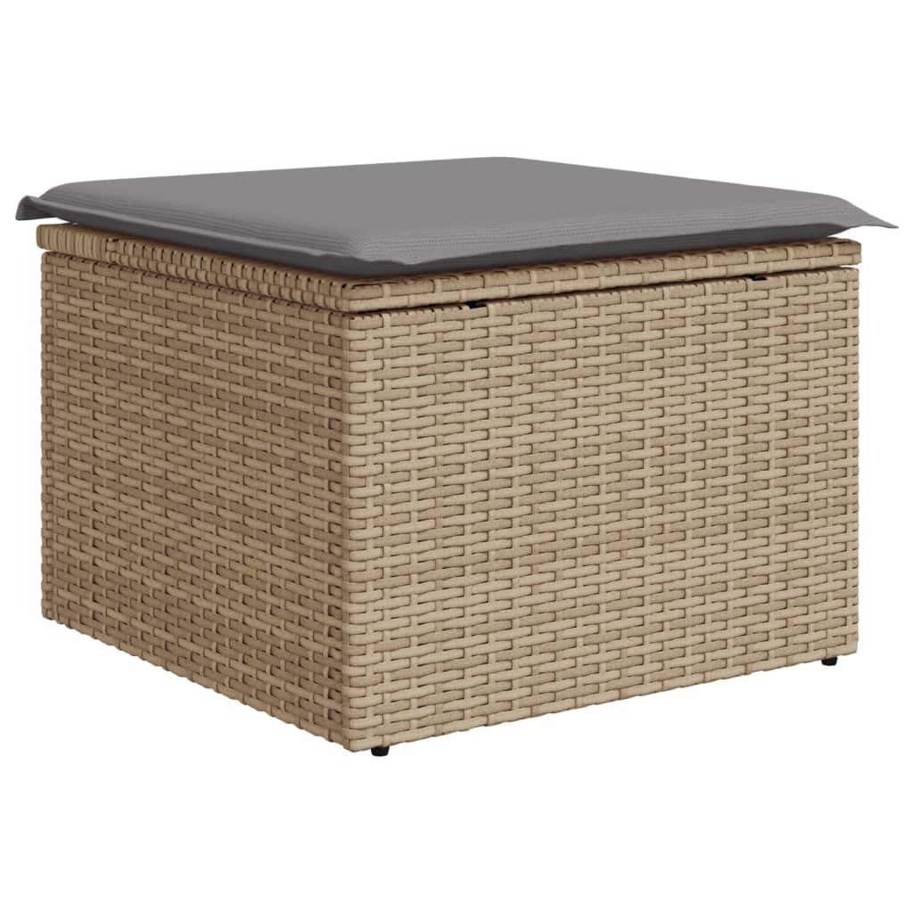 Set Divano da Giardino 10 pz con Cuscini Beige Misto Polyrattan | homemem39