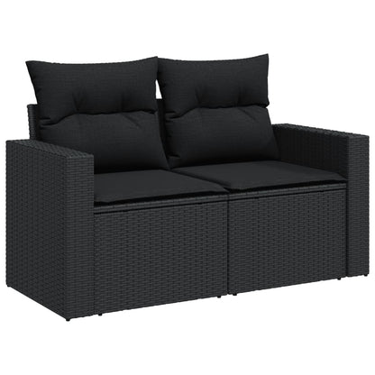 Set Divani da Giardino 11 pz con Cuscini in Polyrattan Nero | homemem39