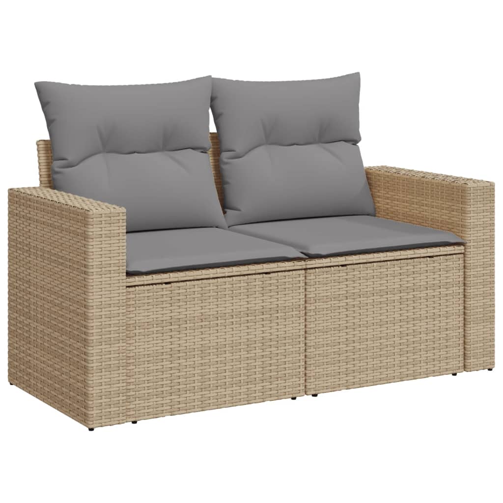 Set Divano da Giardino 11 pz con Cuscini Beige Misto Polyrattan | homemem39