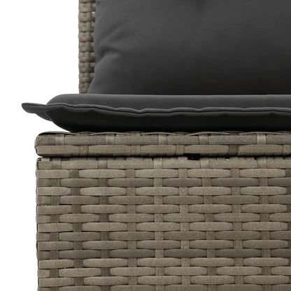 Set Divano da Giardino 10 pz con Cuscini Grigio in Polyrattan | homemem39