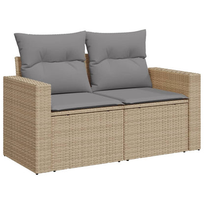 Set Divano da Giardino 11 pz con Cuscini Beige Misto Polyrattan | homemem39