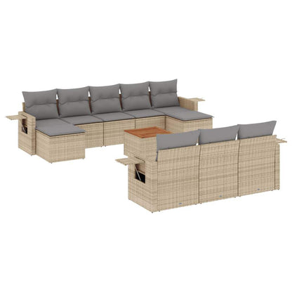 Set Divano da Giardino 11 pz con Cuscini Beige Misto Polyrattan - homemem39