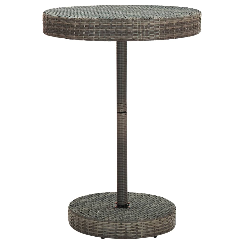 Set Bar da Giardino 5 pz con Cuscini in Polyrattan Grigio