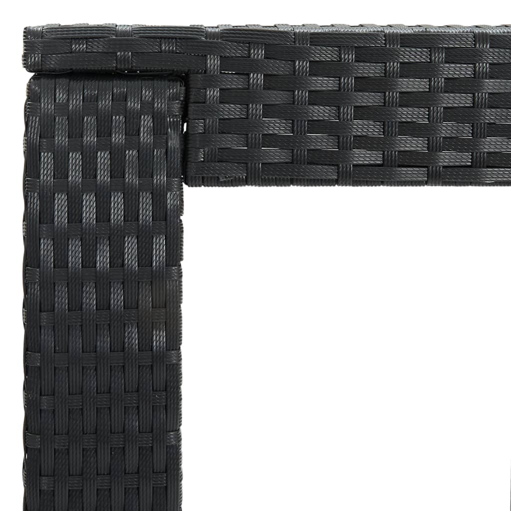 Set Bar da Giardino 5 pz con Cuscini in Polyrattan Nero | homemem39