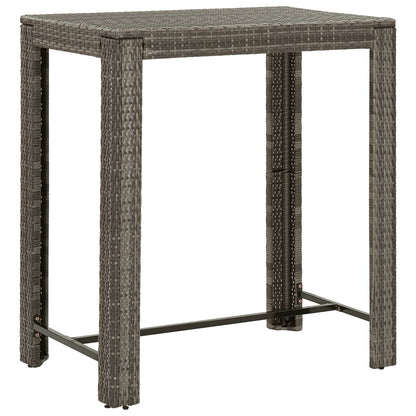 Set Bar da Giardino 7 pz con Cuscini in Polyrattan Grigio