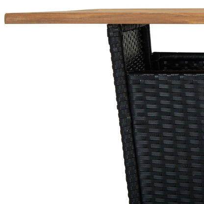 Set Bar da Giardino 5 pz con Cuscini in Polyrattan Nero