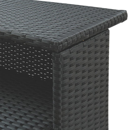 Set Bar da Giardino 3 pz con Cuscini in Polyrattan Nero