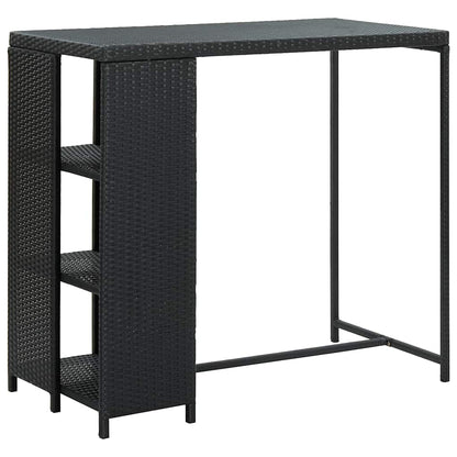 Set Bar da Giardino 3 pz con Cuscini in Polyrattan Nero - homemem39