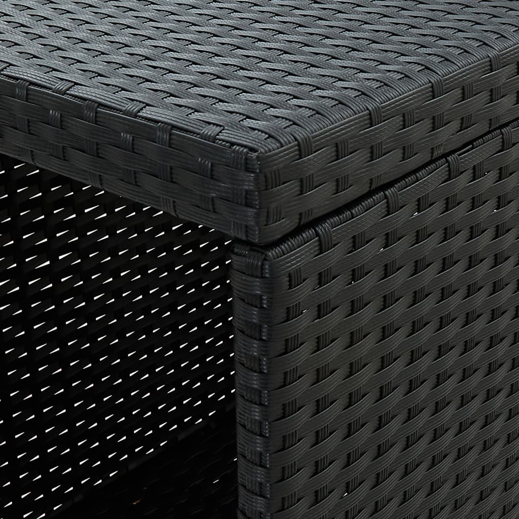 Set Bar da Giardino 3 pz con Cuscini in Polyrattan Nero - homemem39